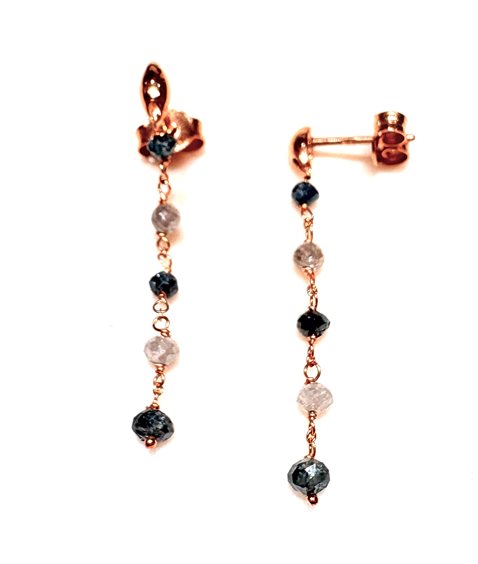 Ohrringe Ticchi Maurizio Dame DEEP BLUE in Rosègold Diamante 1.90 Ct PEND DIA AZZ CT1.90 - PEND DIA AZZ CT1.90